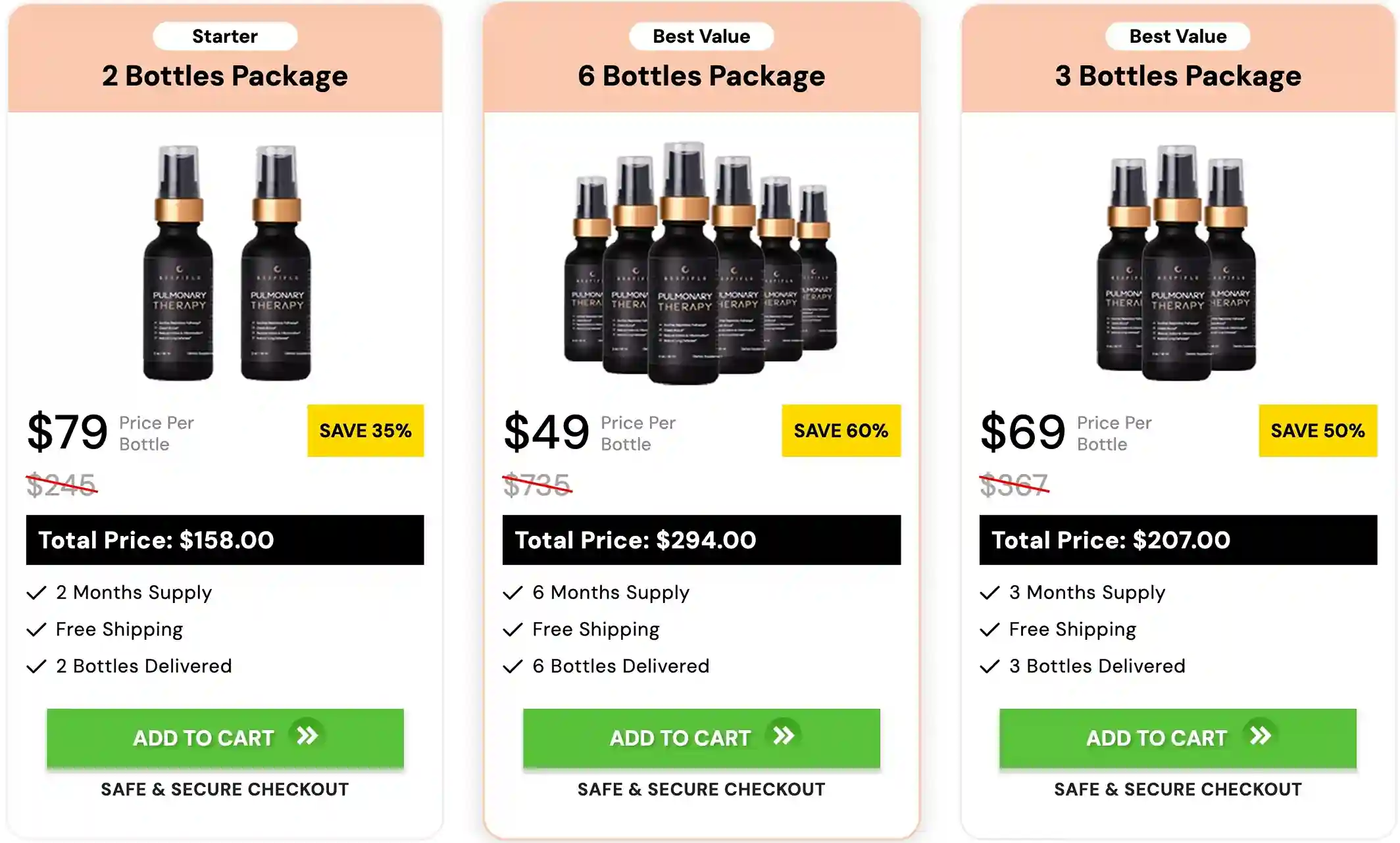 Respiflo Pricing — 2 Bottles, 3 Bottles, 6 Bottles — Free Shipping — 60% Off Today